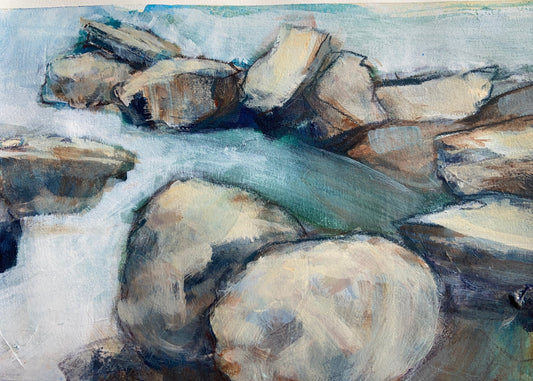 Rock study: Tumblers (Acrylic painting on paper) 2023