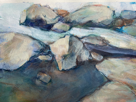 Rock Study: Flow (Acrylic painting on paper) 2023