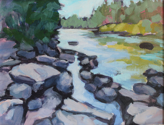 Whiskey Rapids 1- Acrylic on Watercolour Paper