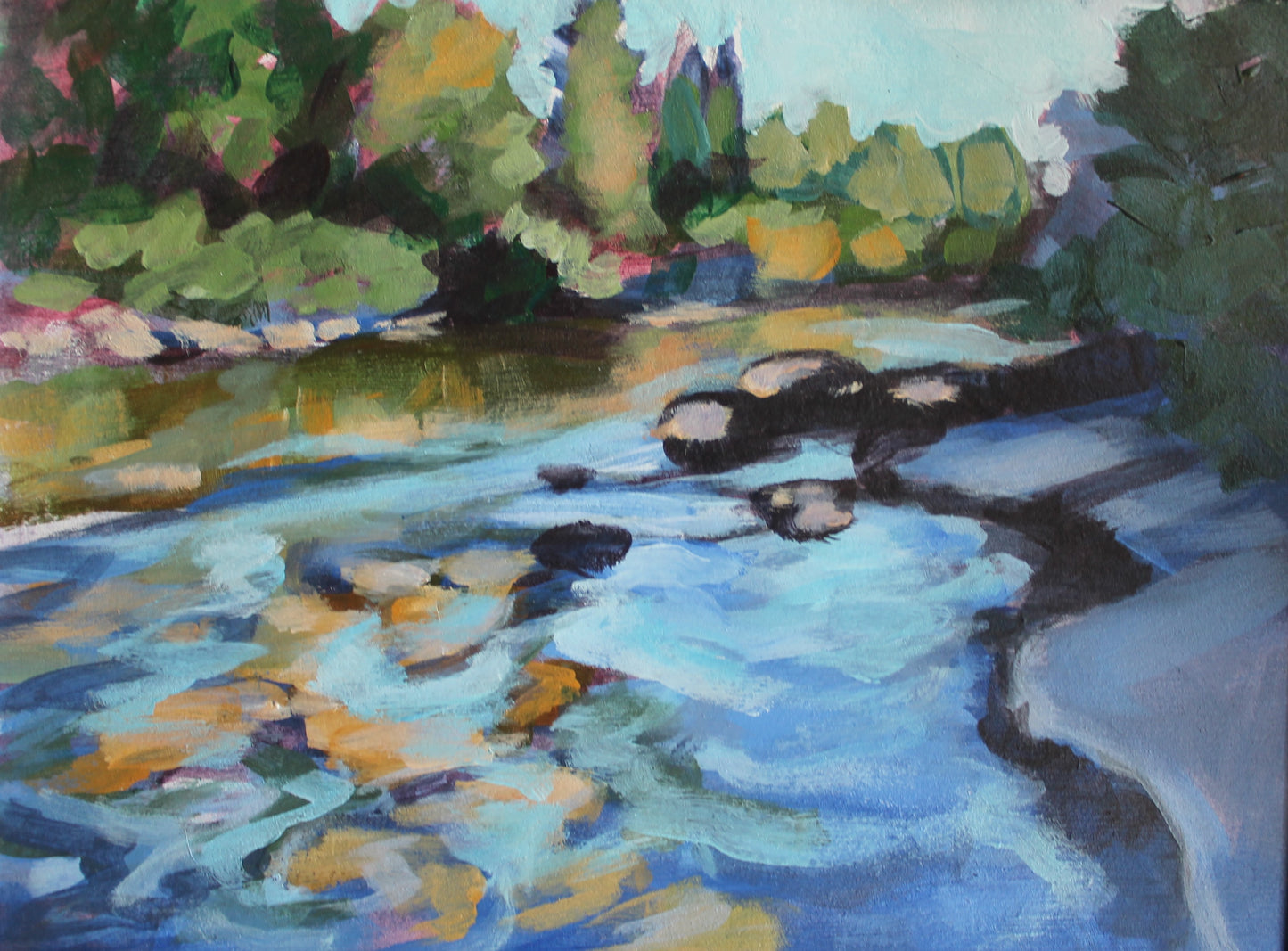 Whiskey Rapids 2- Acrylic on Watercolour Paper